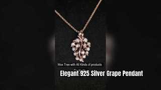 Kalung Liontin Anggur Perak 925 Menakjubkan Perhiasan Cantik RG
