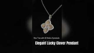 Liontin Semanggi Empat Daun Perak Sterling 925 yang Elegan