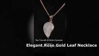 Kalung Daun Tetesan Air Mata Perak 925 Rose Gold Elegan
