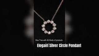 Liontin Lingkaran Solitaire Perak Murni 925 Elegan RG