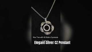 Liontin CZ Lingkaran Ganda Perak Sterling 925 yang Elegan