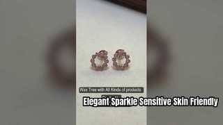 Anting Kecil Lingkaran CZ Perak Murni 925 Elegan Rose Gold