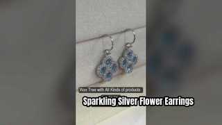 Anting Bunga Keberuntungan Aquamarine Perak 925 yang Menakjubkan
