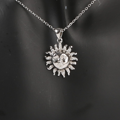 Mungil Liontin 925 Perak Berbentuk Matahari Liontin untuk DIY Cinta Kalung Pesona Valentine Hadiah Hati