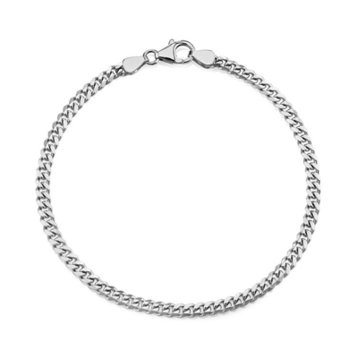 Cuban Link 925 Sterling Silver Jewelry Cubic Zirconia Chain Minimalis Gelang