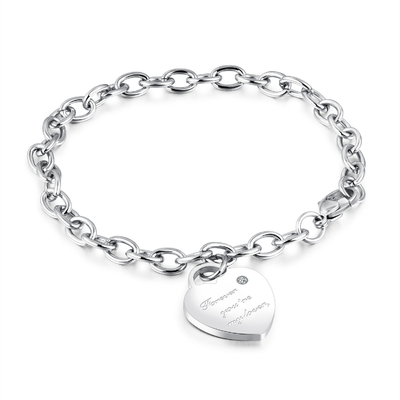 Pesona Hati 925 Sterling Silver Chain Bracelet Luar Biasa Tinggi Dipoles