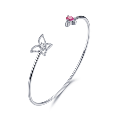 3.75mm Sterling Silver Butterfly Bangle Red Pandora Hari Valentine