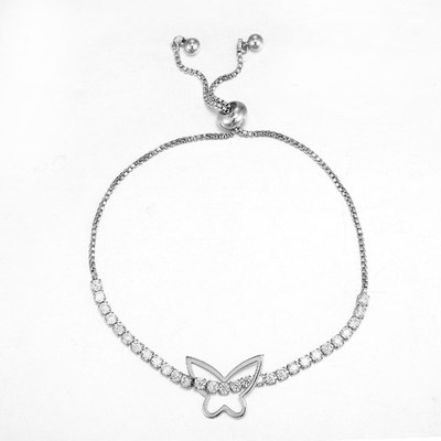 Butterfly 925 Silver CZ Gelang 9.79g Sterling Silver Moonstone Gelang