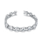 Oval Pandora Charm Bracelet Prong Setting 925 Silver CZ Bracelet Untuk Wanita