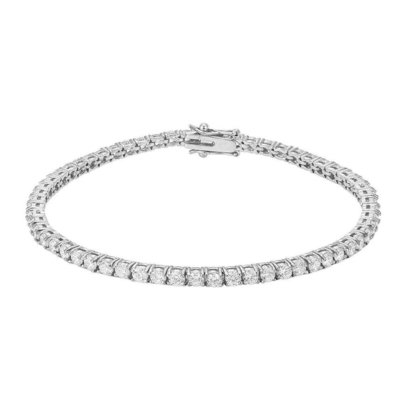 5A Crystal S925 Silver Tennis Bracelet Clear 3mm Bangle Friendship Day Band