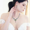 Cluster Daun Bunga Kristal Perak 925 Perhiasan Set Wanita Pernikahan Liontin dan Anting-Anting Set