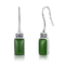 Desain Daun 925 Sterling Silver Stud Earrings Gemstone Emerald Green Stone Earrings