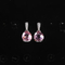 Natural 925 Sterling Silver Earring Square Pink Gemstone Stud Earrings 2.30g Kecil