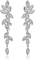 Sterling Silver Cubic Zirconia Earrings, 0.8g Sterling Silver Heart Drop Earrings
