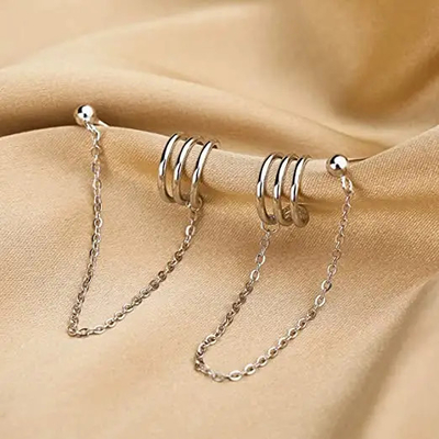 Crawler 925 Sterling Silver Rantai Manset Anting Untuk Wanita Gadis Remaja