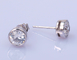 Sparkling CZ Silver Stud Earrings Hipoallergenic Nikel Bebas Perhiasan Oval Heart Pear Drop Bentuk