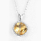 925 Sterling Silver White Jade Round Gemstone Pendant untuk sehari-hari / Pernikahan / Pesta