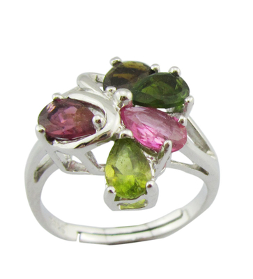 925 Cincin Permata Perak buatan tangan Yang Menakjubkan Dilapisi Rhodium Ringan dan Elegan