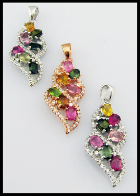 Simple dan canggih Oval 925 Perak Batu Permata Pendant untuk Pernikahan