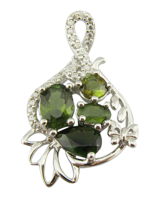 Sederhana / elegan 925 Perak Batu Permata Pendant Dengan Dan Bantal Batu Jade Putih