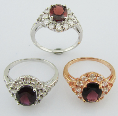 Cincin Berwarna Turmalin 925 Perak Batu permata untuk pakaian kasual / pesta