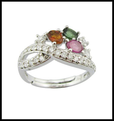 Advanced 925 Silver Gemstone Rings Perhiasan Jenis Cincin Untuk Wanita