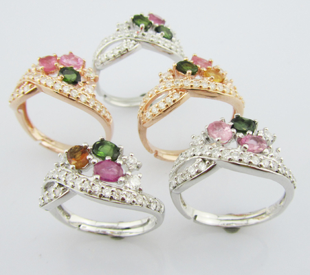 Advanced 925 Silver Gemstone Rings Perhiasan Jenis Cincin Untuk Wanita