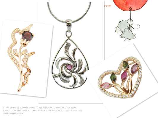 Kalung Turmalin Warna-Warna untuk Pesta Pernikahan - Desain Sederhana namun Elegan