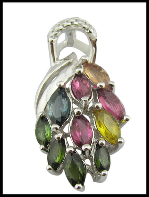 925 Sterling Silver Cushion White Jade Marquise Gemstone Pendant Necklace untuk Wanita Bergaya