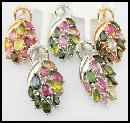 925 Sterling Silver Cushion White Jade Marquise Gemstone Pendant Necklace untuk Wanita Bergaya