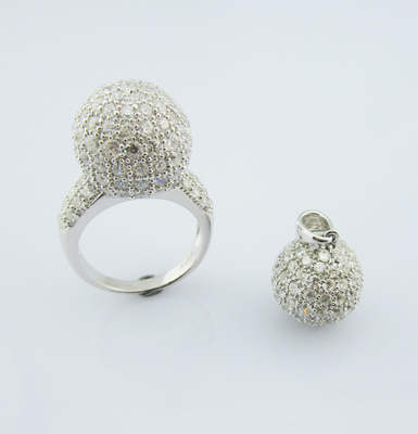 Elegant Silver 925 Stud Earrings Set dengan Lobster Clamp Chain