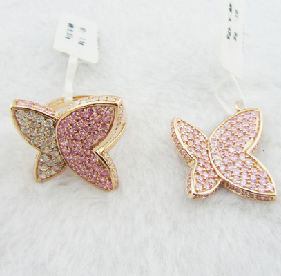 Customized 925 Logo Rhodium Plated Perhiasan Set Dengan AAA CZ Stud Earrings