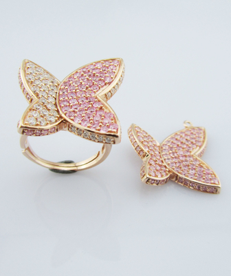 Customized 925 Logo Rhodium Plated Perhiasan Set Dengan AAA CZ Stud Earrings