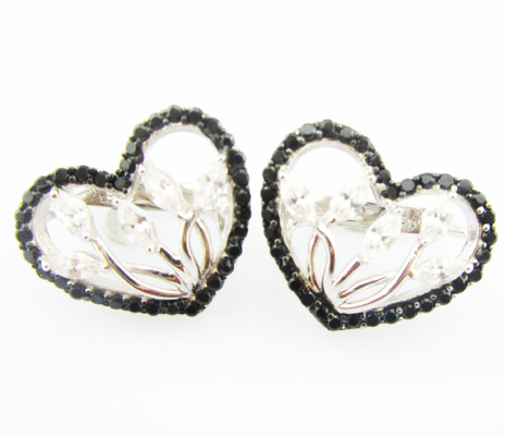 Elegant AAA Grade Cubic Zirconia Stud Earrings Perak 925 Perhiasan Set kalung perak sterling dan set anting untuk pengantin
