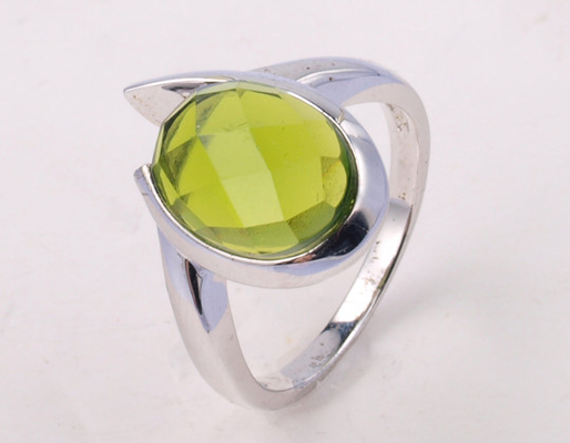 Rhodium Plated 925 Perak Batu permata cincin untuk pesta kasual dan ulang tahun memakai