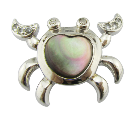 Colored Shell Silver Gemstone Pendant Zircon Crystal Necklace Untuk Pesta Sehari-hari