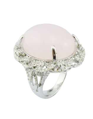 925 Silver Rose Quartz Rings Dengan Berat 5 ~ 8g Perak Ringan Dual Purpose Sterling Perak Bunga Ring Unik