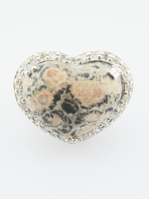 925 Perak Divine Batu permata cincin dengan 20-30mm Main Stone Sterling Perak Ukiran Cincin Sterling Perak Jantung Cincin
