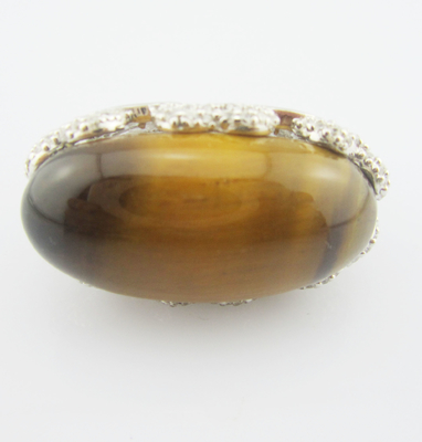 Berkilauan Ulang Tahun Batu permata cincin dalam Sterling Perak Tiger Mata Batu Sterling Perak Band Cincin Sterling Perak Unik