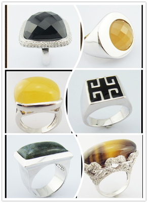 Berkilauan Ulang Tahun Batu permata cincin dalam Sterling Perak Tiger Mata Batu Sterling Perak Band Cincin Sterling Perak Unik