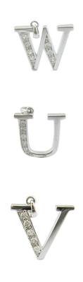 Disesuaikan S925 18K White Gold Plated Pendant Dengan Alphabet S Letter Silver Cz Pendant Alfabet Pendant Liburan Musim Panas
