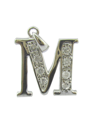 925 Sterling Silver Cubic Zirconia Alfabet Pendant Kalung dengan Abalone Shell perhiasan perak khusus batu zircon