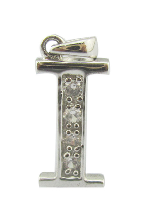 925 Sterling Silver Cubic Zirconia Alfabet Pendant Kalung dengan Abalone Shell perhiasan perak khusus batu zircon