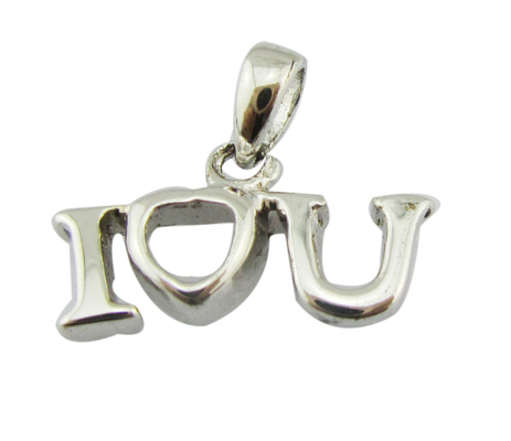 I LOVE U Pendant Sparkling Sterling Silver A Z Alfabet Pendant Perhiasan Love Story Iced Out Pendant