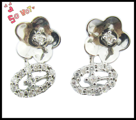 Vintage 925 Perak CZ anting-anting Nikel Bebas untuk Kasus Kasual Gaya sederhana lucu anting-anting perak sterling perak kecil