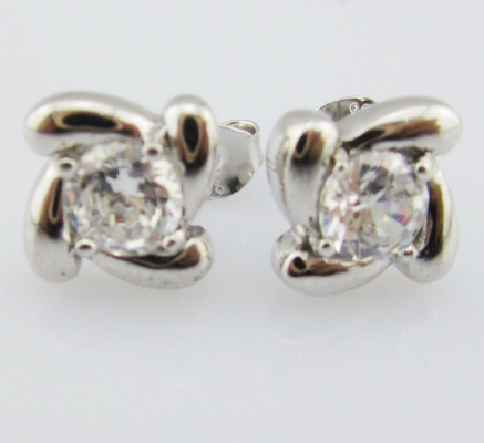Swirl Silver White Stone Color 925 Sterling Earrings Cubic Zirconia Small Swirl Earrings Silver Post Earrings Earrings murni