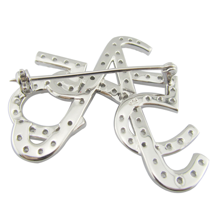 Ringan Dan rumit 925 Silver Pin Brooch Dengan CZ Sterling Silver Brooch Tas Anda Brooch Desain