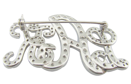 925 Perak CZ Brooch Dengan Ukiran rumit Untuk kesempatan formal Seseorang Khusus Sterling Perak Brooch