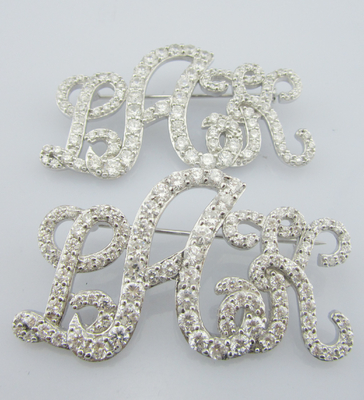 925 Perak CZ Brooch Dengan Ukiran rumit Untuk kesempatan formal Seseorang Khusus Sterling Perak Brooch