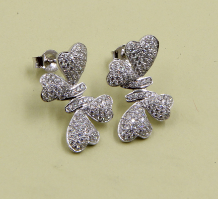 925 Sterling Silver Stud Earrings dengan Kubic Zirconia Stones Knot Earring Stud Knot Set Party Anniversary Gift For Love